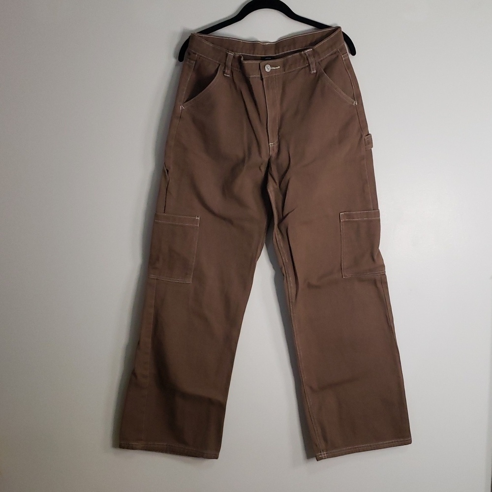 Refuge high rise carpenter cargo jeans brown medium 15.5” waist